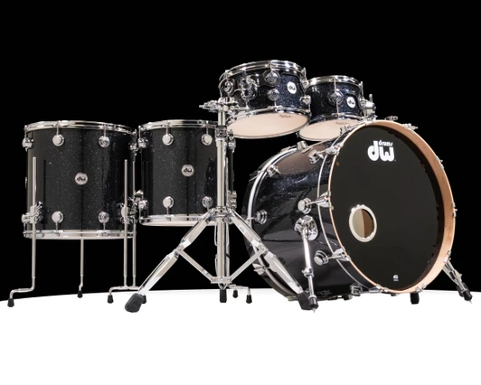 DW Collector's 5pc 333 Maple Shell Pack - Black Ice (Matt Gartska) Front view