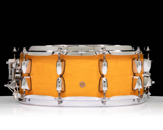 Yamaha Tour Custom 14”x5.5” Maple Snare Drum – Caramel Satin back view
