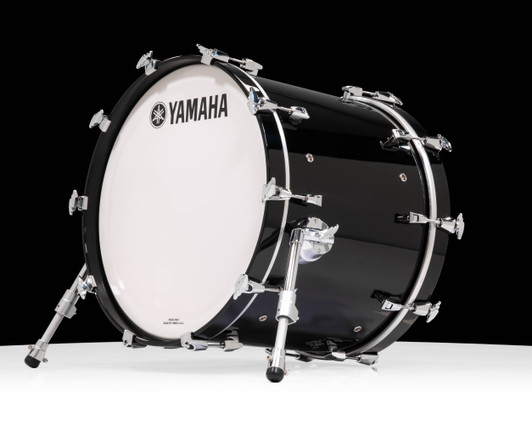 Yamaha PHX 20”x16” Bass Drum – Solid Black w/ Chrome (PHXB-2016MSOB) side view