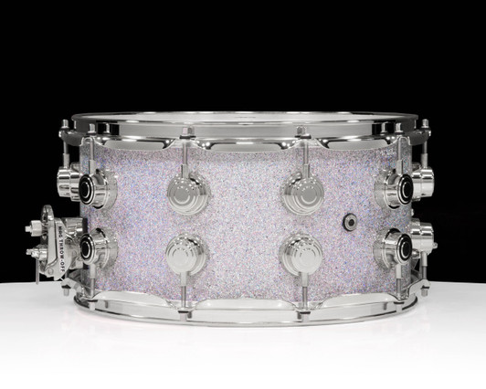 DW Collector's Series SSC Maple 7x14 Snare Drum - Diamond Nebula with Chrome Hardware back view
