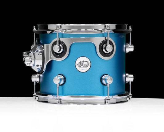 DW Design Series Component Drums 8x10 Aqua Metallic front view