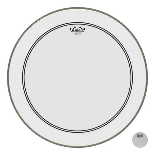 Remo Powerstroke P3 Smooth White Bass Drumhead, 22"