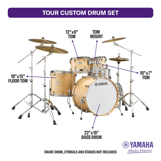 Used Yamaha Tour Custom Butterscotch Satin, Shell Pack Configurations:10/12/16/22 product image