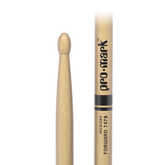 Promark Classic Forward 747B Hickory Drumstick, Oval Wood Tip product image