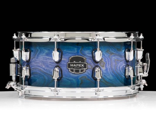 Mapex Saturn VI 14 x 6.5 Snare Drum Cobalt Burst front view