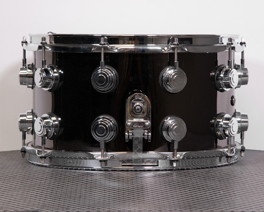 Used DW Collector's Series Black Nickel Over Brass 8" x 14" Snare Drum with Chrome Hardware