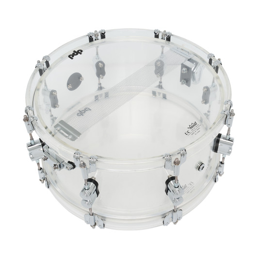 PDP Concept Acrylic 6.5" x 14" Snare Drum - Clear with Chrome Hardware product image