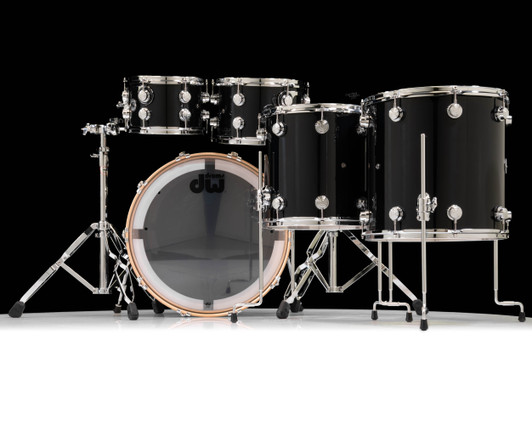 DW Collector's SSC Maple 5pc - Gloss Black Chrome Hardware back view