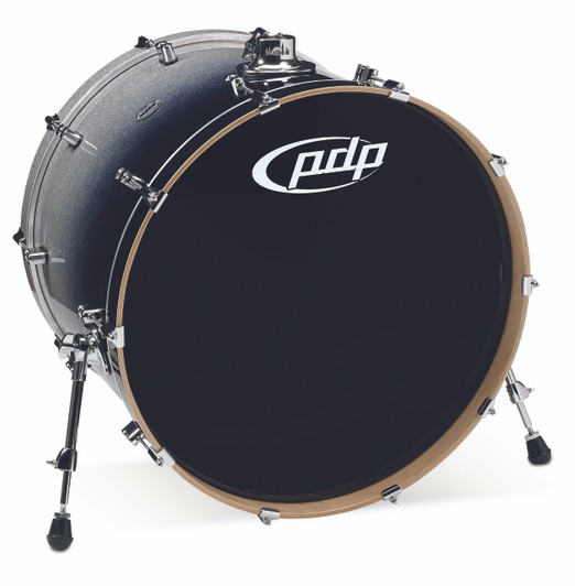 PDP Concept Maple Silver to Black Fade Bass Drum - 18x24