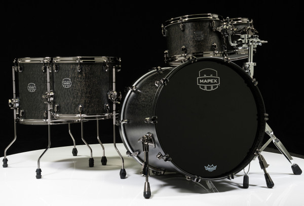 Mapex Saturn V Exotic Shell 5pc Studioease - Flat Black Maple Burl