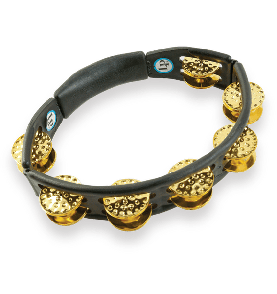 LP Cyclops Tambourines, Black, Dimpled Brass, Handheld