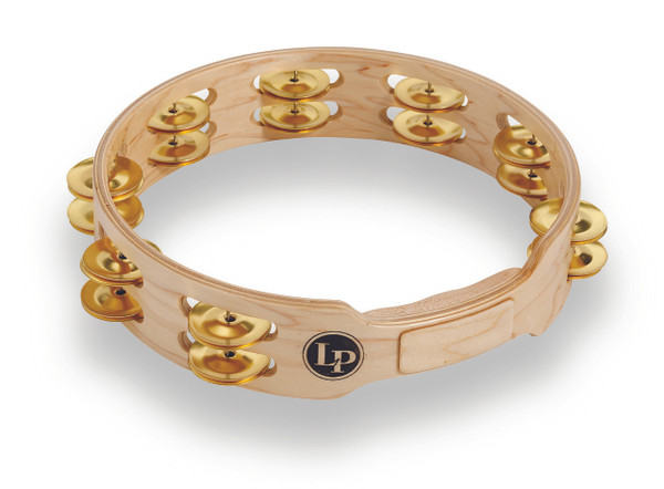 LP 10In Wood Tambourines Double Row Brass Jingles LP382-B