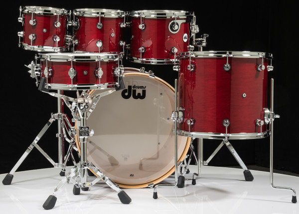 DW Design Series 6pc Drum Set - Cherry Stain