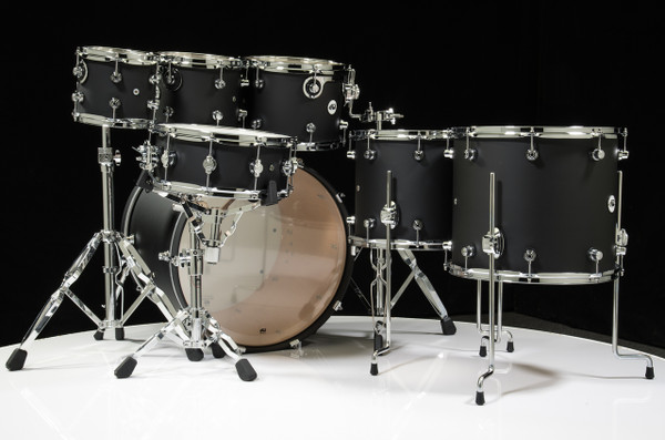 DW Design Series 7pc Drum Set  - Black Satin