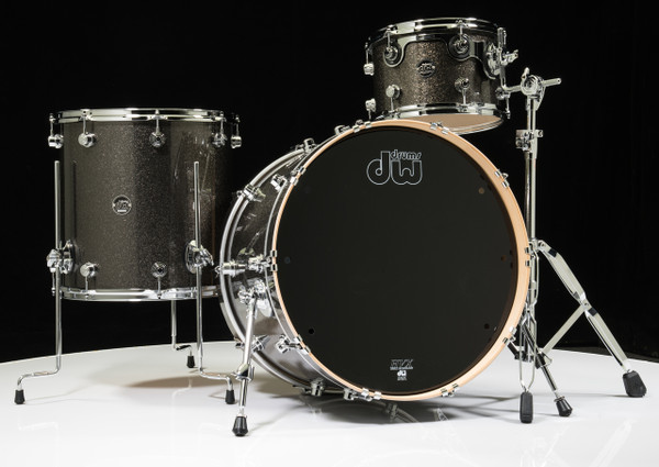 DW Performance Series 3pc Shell Pack Pewter Sparkle 12/16/22 Shallow