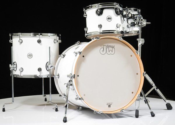 DW Design Series 4pc Drum Set - Gloss White 10/12/16/22
