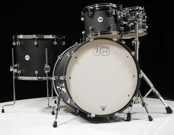 DW Design Series 4pc Drum Set 10/12/16/22 - Black Satin