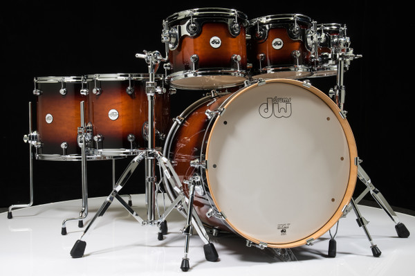 DW Design Series 7pc Drum Set - Tobacco Burst