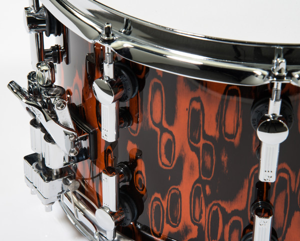 Sonor SQ2 Snare Drum 14x8 Orange Tribal - Beech Shell