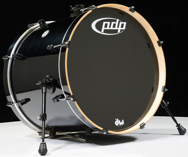 PDP Concept Maple Pearlescent Black Bass Drum - 18x22