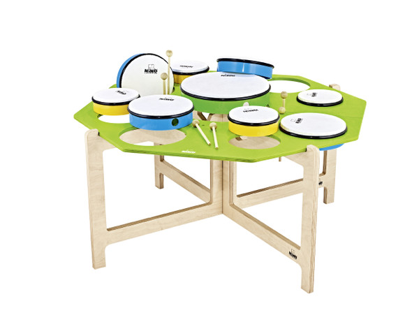 Nino Hand Drum Set w/ Mallets and Baltic Birch Stand, Made in EU