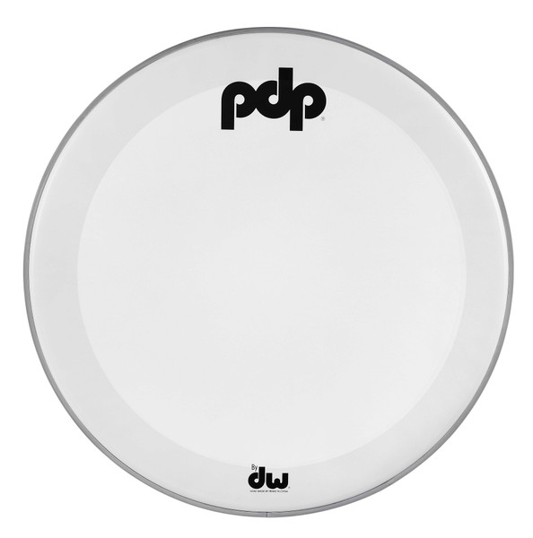 PDP White Smooth Kick Resonant Logo Head - 18"