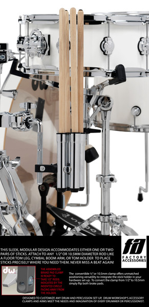 DW One Beat Stick Holder (Holds 2 Pairs)