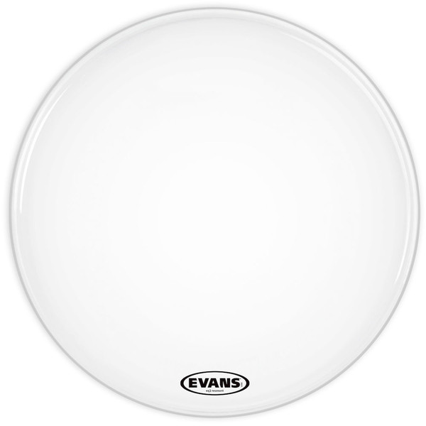 Evans EQ3 Resonant Coated White Bass Drum Head, No Port - 24"
