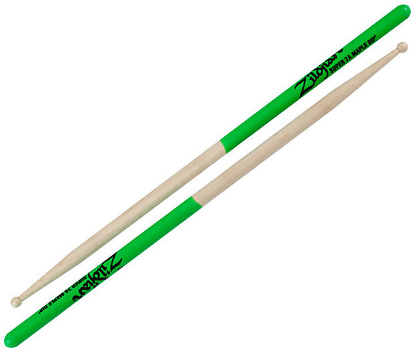 Zildjian Super 7A Maple Green Dip Drumsticks - 7A