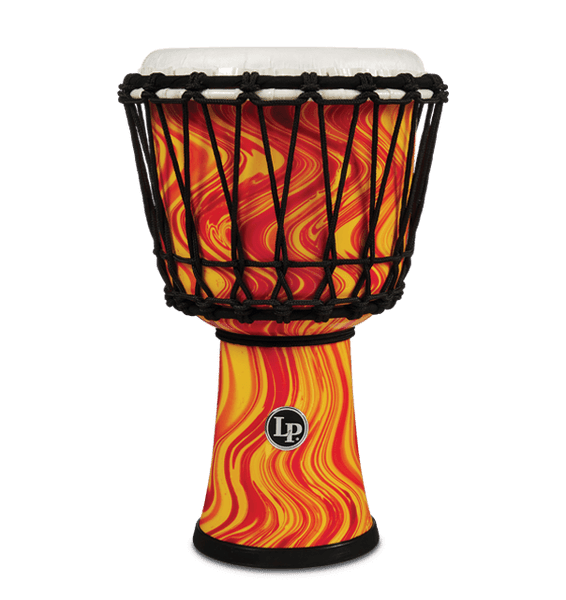 LP World 7 in. Rope Circle Djembe - Orange Marble