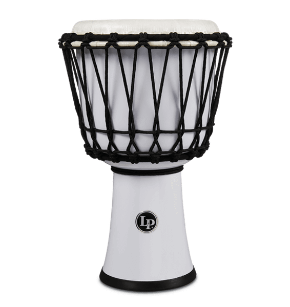 LP World 7 in. Rope Circle Djembe - White