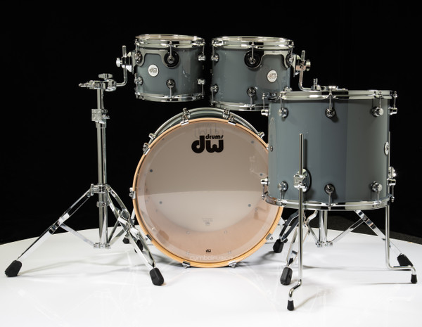 DW Design Series 4pc Drum Set  - Steel Grey 10/12/16/22