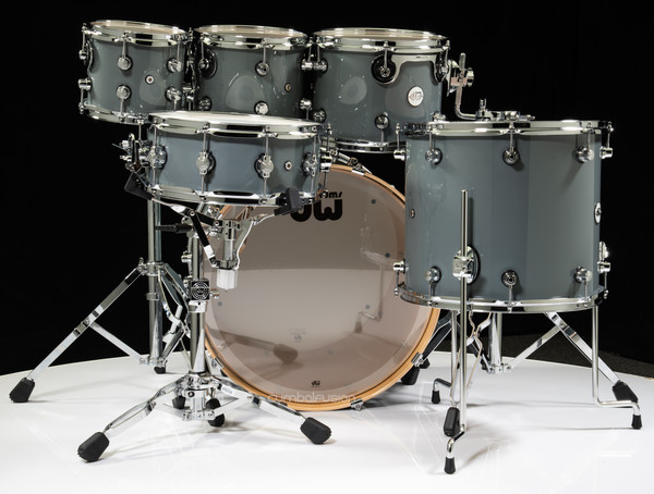 DW Design Series 6pc Drum Set 8/10/12/16/22/14SD - Steel Grey