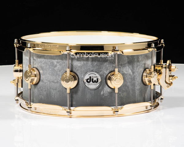 DW Collector's Series 6.5x14 Concrete Snare Drum, Gold Hardware