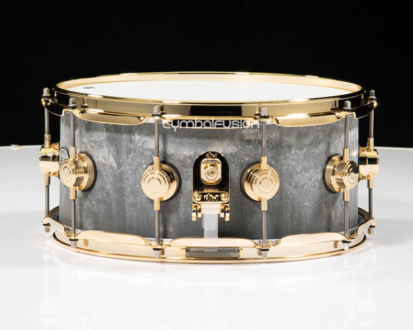 DW Collector's Series 6.5x14 Concrete Snare Drum, Gold Hardware