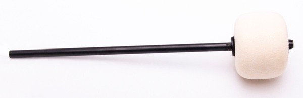 Danmar Bass Drum Beater - White Felt, Black Shaft, Longer Shaft