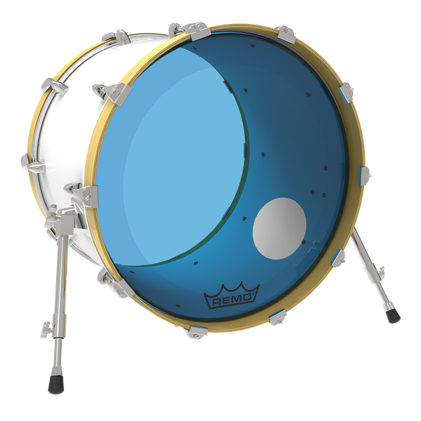 Remo Powerstroke P3 22'' Drumhead with 5" Port Hole - Blue