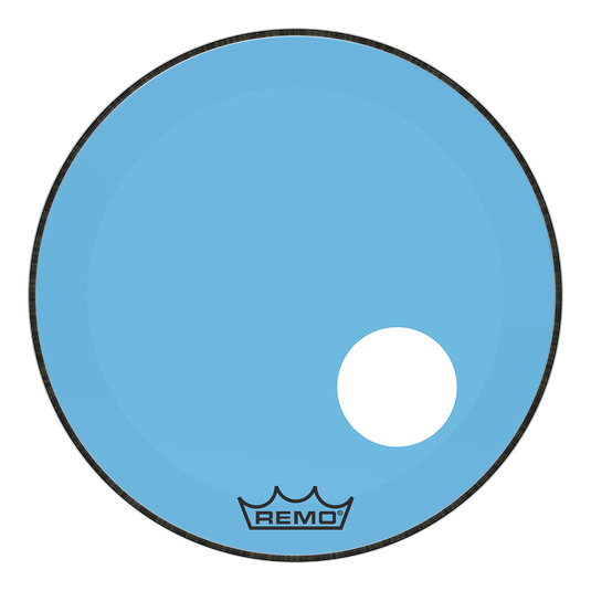 Remo Powerstroke P3 22'' Drumhead with 5" Port Hole - Blue