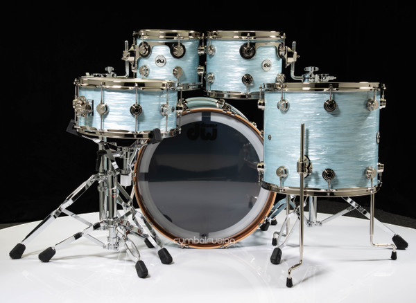 DW Collector's Cherry/Mahogany 5pc Shell Pack - Pale Blue Oyster