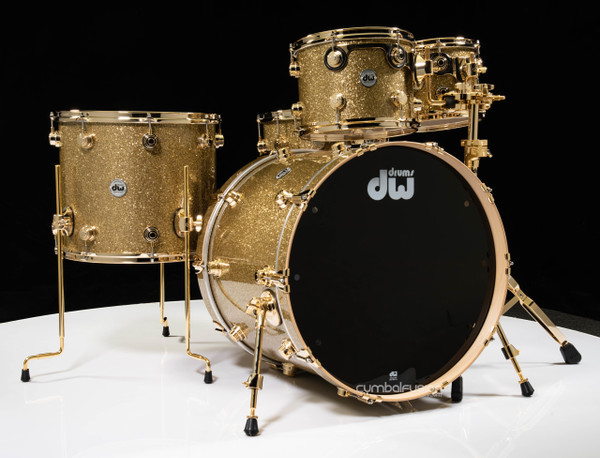 DW Collector's 5pc Maple/Spruce Shell Pack - Gold Glass w/Gold HW