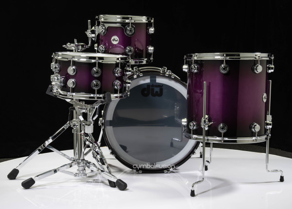 DW Collector's 4pc Pure Purpleheart Kit - Anodized Purple to Black Burst