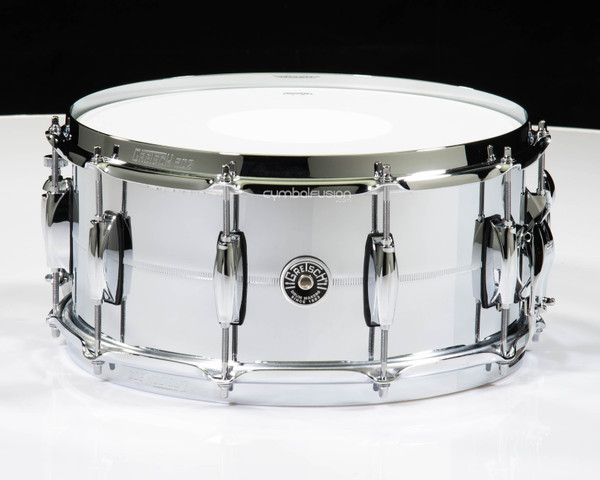 Gretsch GB4164 14" x 6.5"  Brooklyn Chrome Over Brass Snare - Opened
