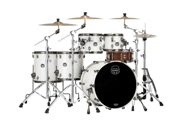 Mapex Saturn Evolution Birch/Walnut 5pc Workhorse Kit - Polar White