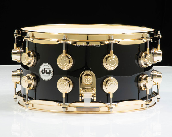 DW Collector's 7x14 Maple Snare - Gloss Black w/Gold HW