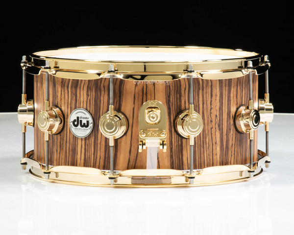 DW Collector's 6.5x14 Maple - Hard Satin over Zebrawood w/Gold HW
