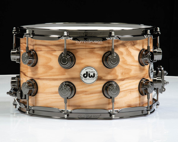 DW Collector's 8x14 Snare - High Gloss over Exotic Olive Ash Burl