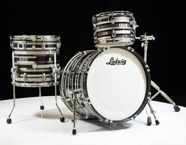 Ludwig Classic Maple Downbeat 3pc Kit 12/14/20 - Digital Sparkle