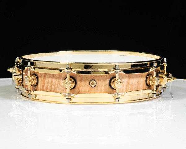 DW Collector's Pi Snare - Exotic Quilted Maple w/ Gold HW