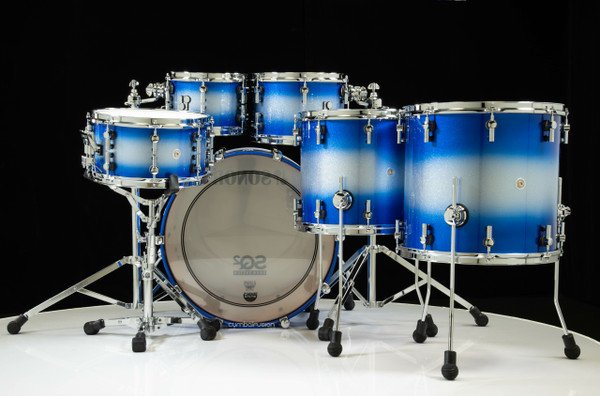 Sonor SQ2 5pc Maple Kit 10/12/14/16/22 - Blue Silver Sparkle Burst