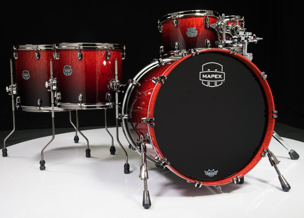 Mapex Saturn V Exotic Shell 5pc Studioease - Cherry Mist Maple Burl